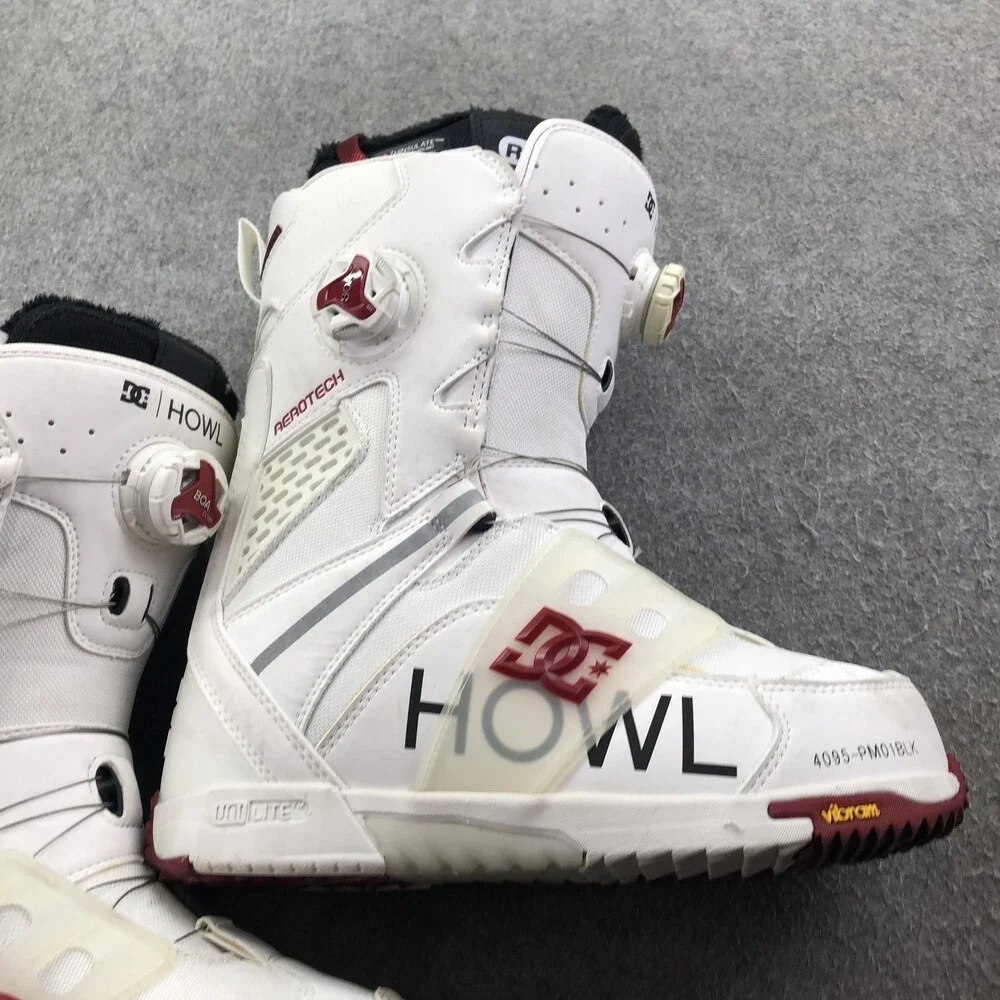 DC Snowboard Boots Mens 7.5 White HOWL BOA Zonal Lacing Vibram UniLite